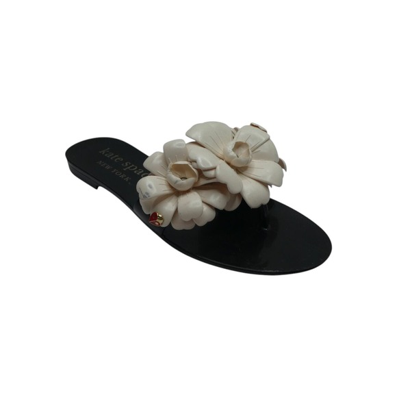 kate spade Shoes - Kate Spade Jaylee Floral Ladybug Jelly Slide Sandals Womens Size 6 Black White